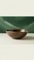 Espresso-Toned Ceramic Serving Bowl