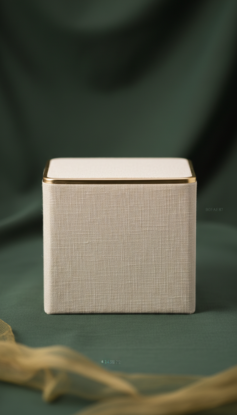 Ivory Linen-Wrapped Takeaway Box